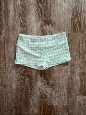 Y2K Roxy Green Houndstooth Swim Shorts